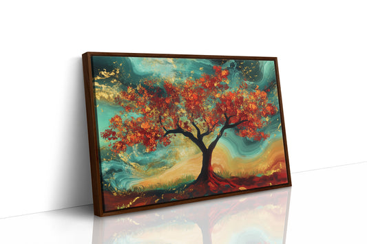 Autumn's Fire Dances With Turquoise Skies
