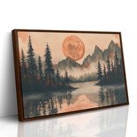 Copper Moon Bathes Mountain Lake