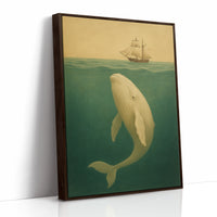 Whale Beneath the Golden Horizon