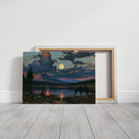 Campfire Under Moonrise