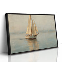 Sailboat Drifts Through Morning Mist