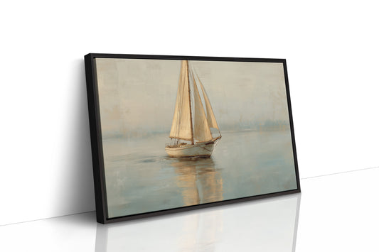 Sailboat Drifts Through Morning Mist