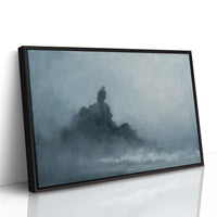 Eagle on the Foggy Sea Cliff
