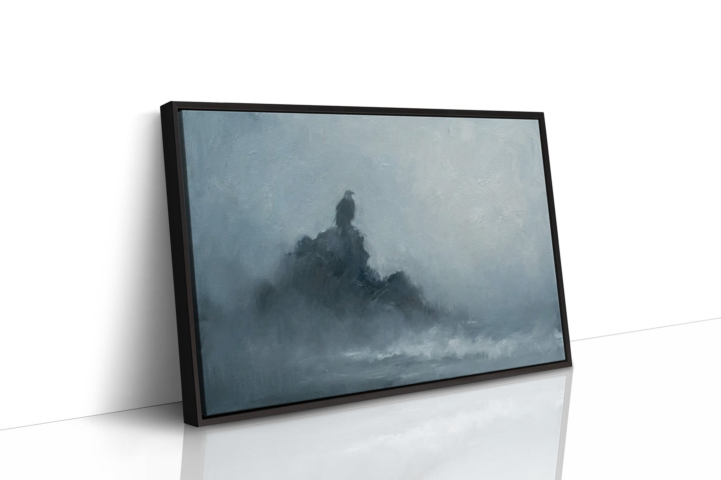 Eagle on the Foggy Sea Cliff