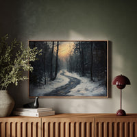 Winter Path Beckons Golden Dawn