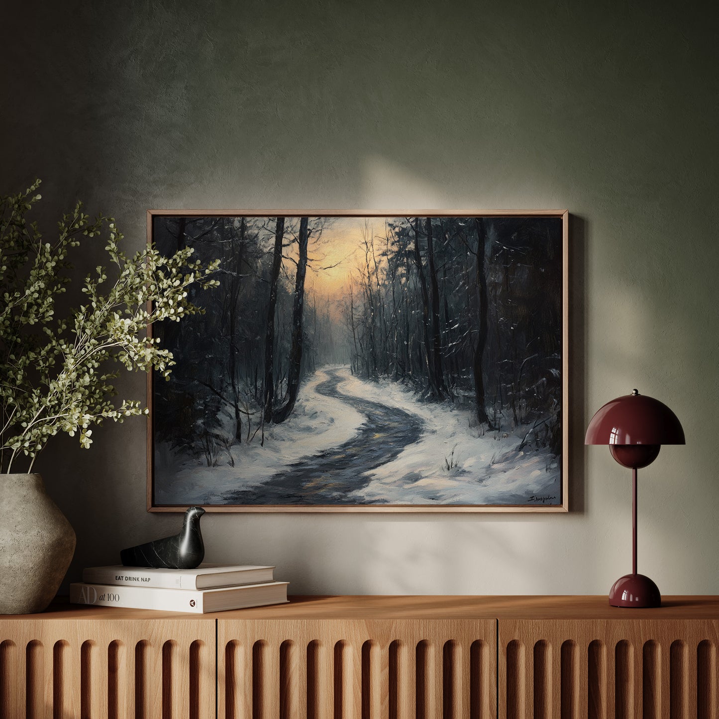 Winter Path Beckons Golden Dawn