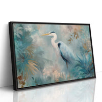 Egret In Misty Coastal Bloom