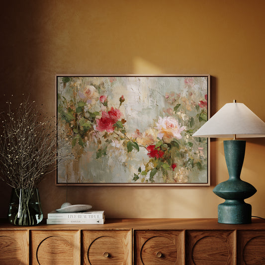 Petals Paint the Silent Wall