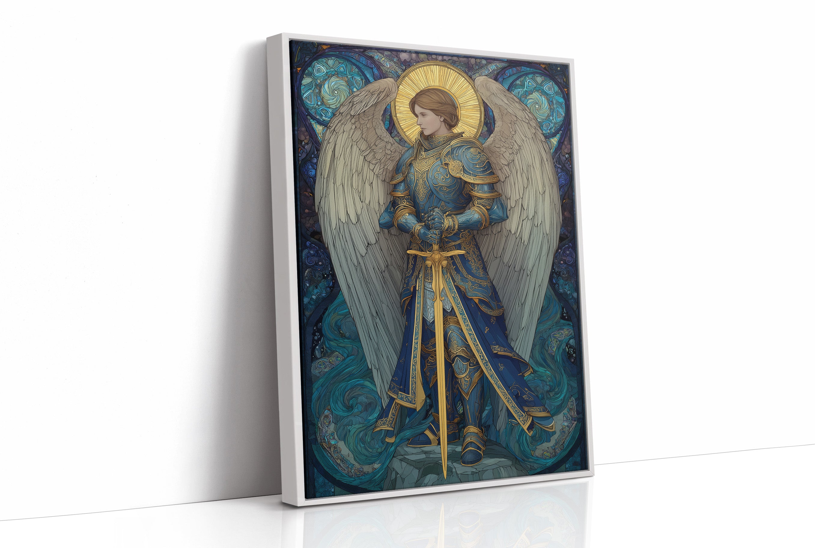 Celestial Warrior In Azure Tides