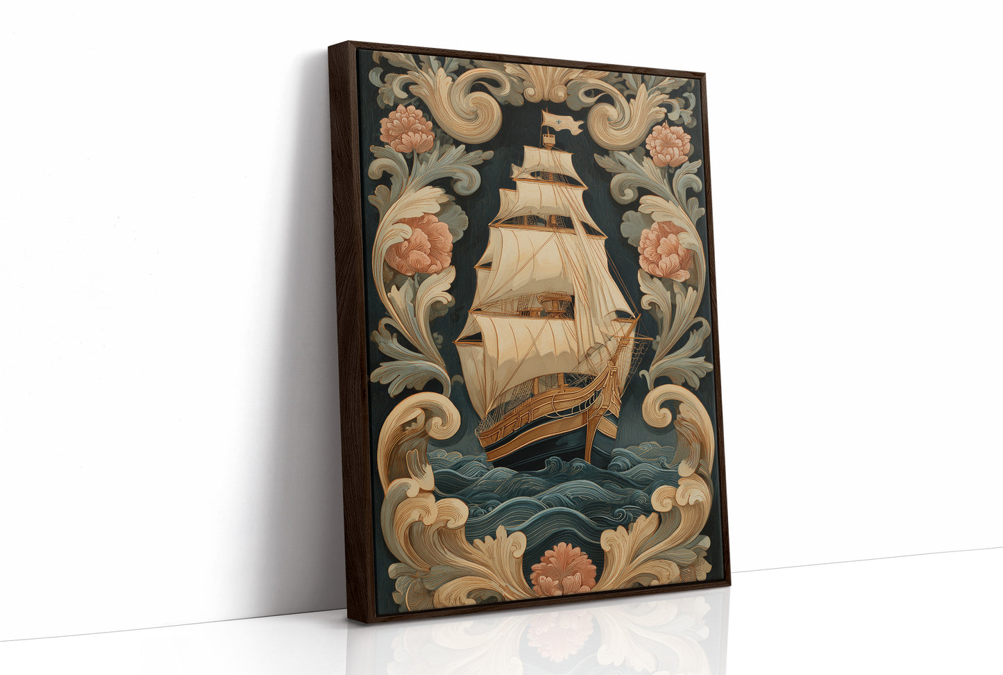 Tall Ships Among Baroque Blooms