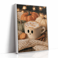 Latte Spirits, Feeling Ghoul, print in a white frame