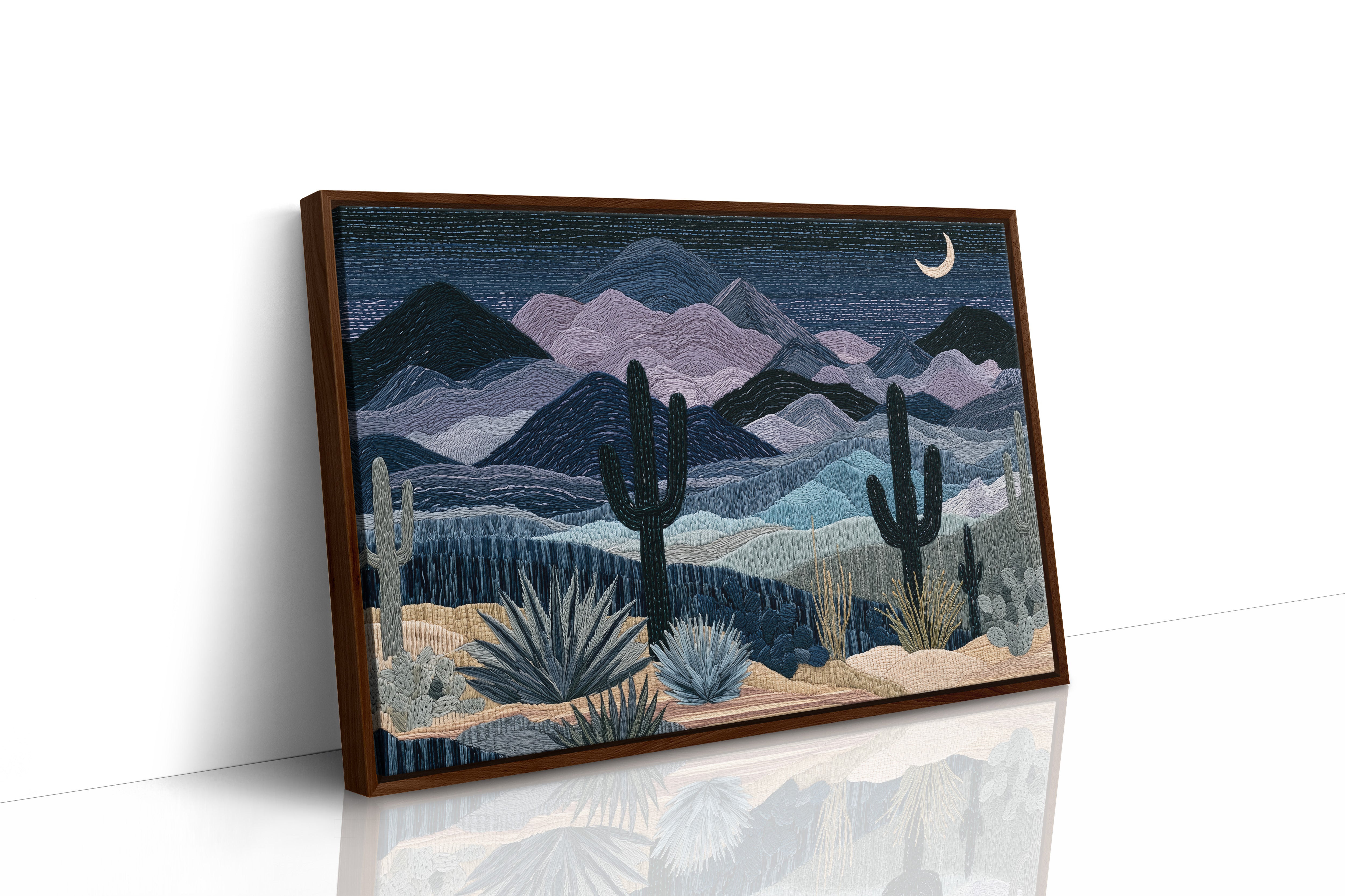Ridgelines Beneath a Sliver Moon