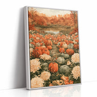 Mums The Word In The Pumpkin Patch, print in a white frame