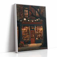 Shelf Awareness After Dark, print in a white frame
