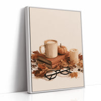 Read Between The Latte Lines, print in a white frame