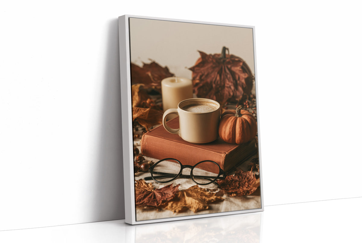 Novel Idea: More Coffee, print in a white frame