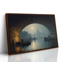Thames Moonlight Through Stone Archways