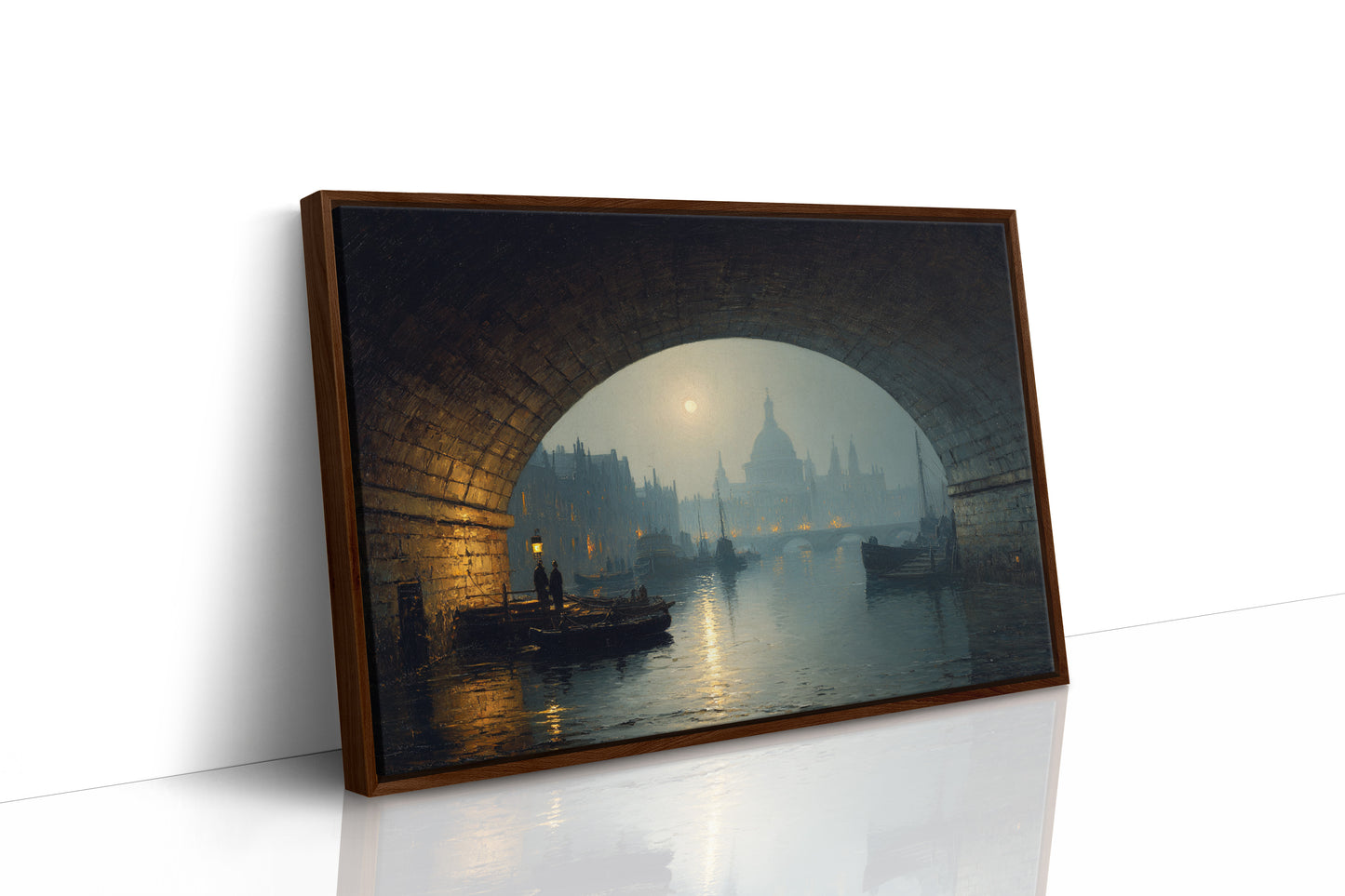 Thames Moonlight Through Stone Archways