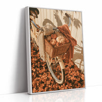 Gourd Delivery, Pedal Powered, print in a white frame
