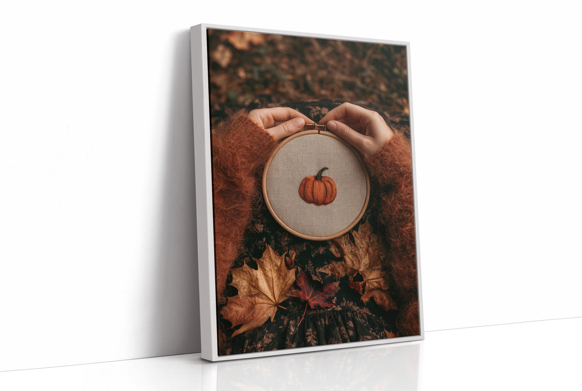 Sew Gourd, Sew Gourd, print in a white frame