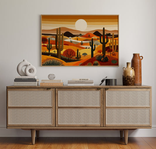 Saguaros Dance Under Desert Sunset