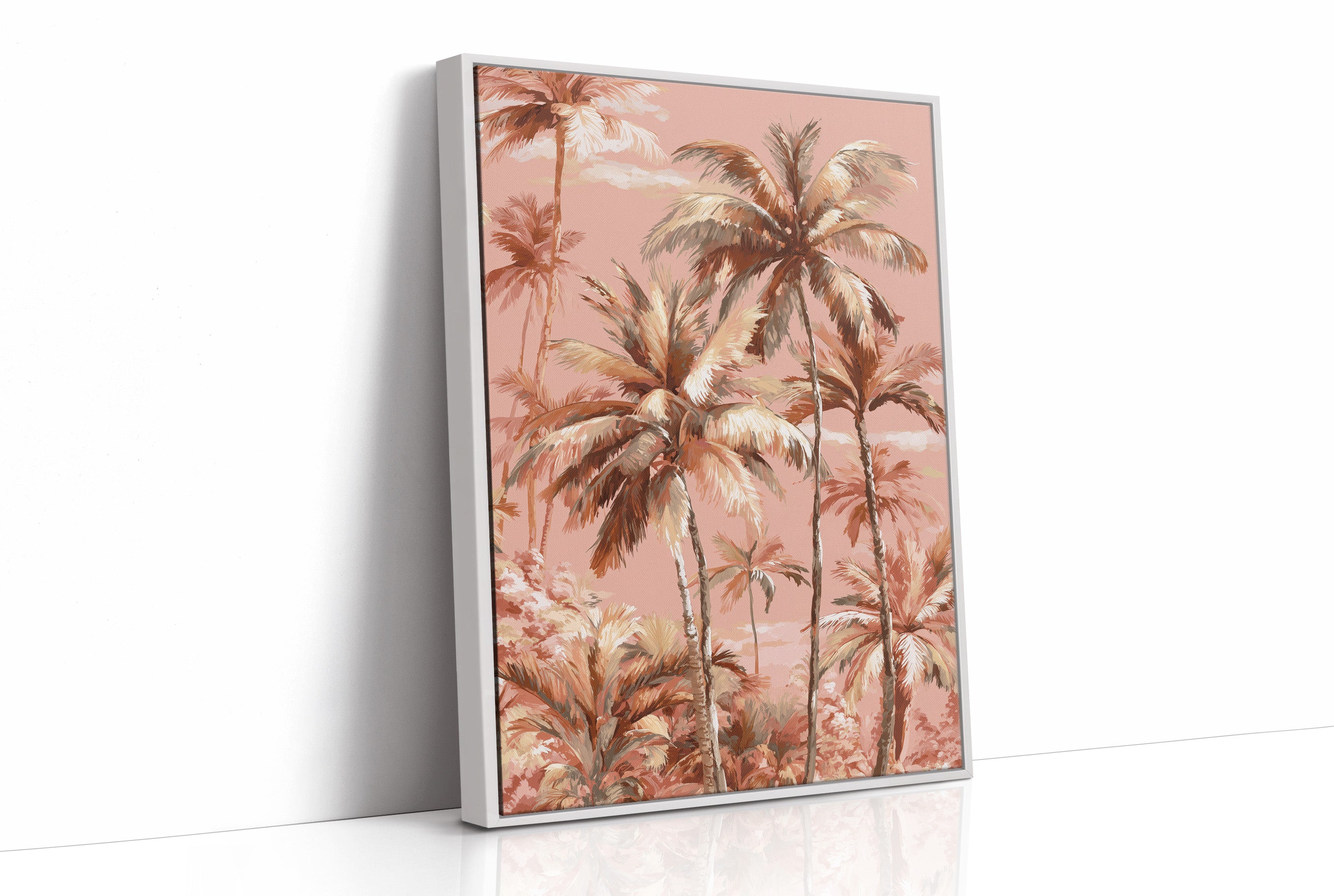 Palms Against Rose Sky
