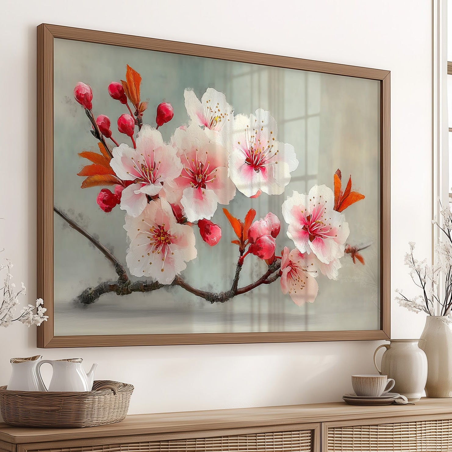 Blossoms Rest In Golden Hour Light