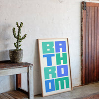 Geometric Letters Dance In Mint Blue