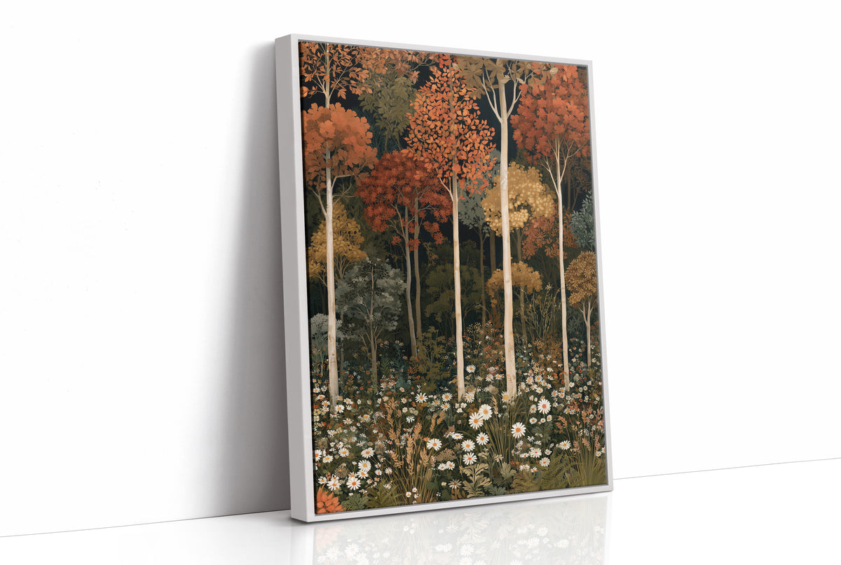 Birch Please, It’s Fall, print in a white frame