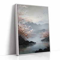 Cherry Blossoms Meet Mountain Lake