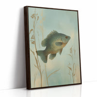 Sunlit Bass Among Pond Reeds