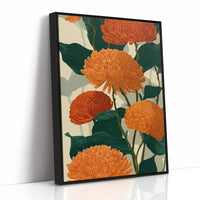 Orange Chrysanthemums Hold the Light