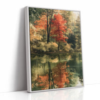 Mirror Mirror On The Pond, print in a white frame