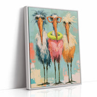 Nerdy Bird Trio: Storks in Sweaters and Specs