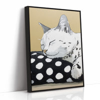 Spotted Comfort: Feline Slumber Portrait