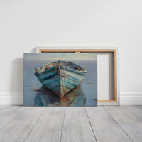 Blue Boat Rests At Tide