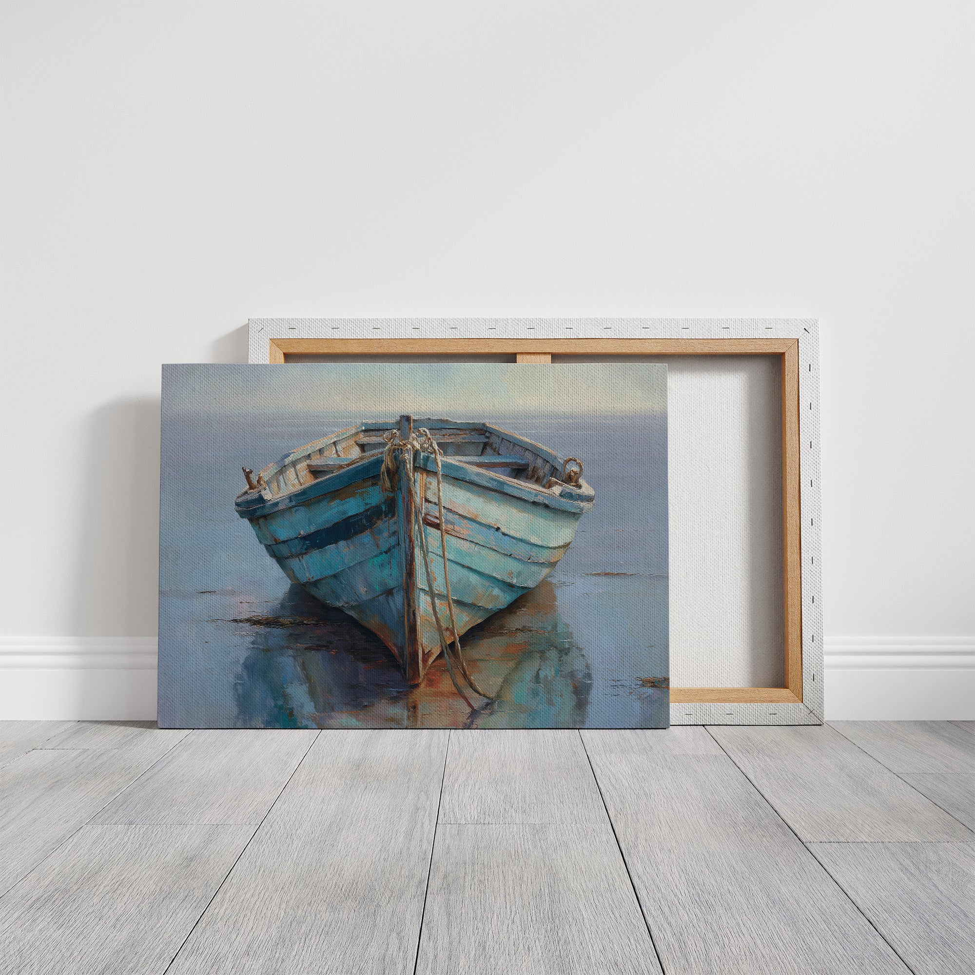 Blue Boat Rests At Tide