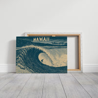Hawaii Barrel Wave Woodcut