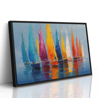 Vibrant Fleet Dances On Blue