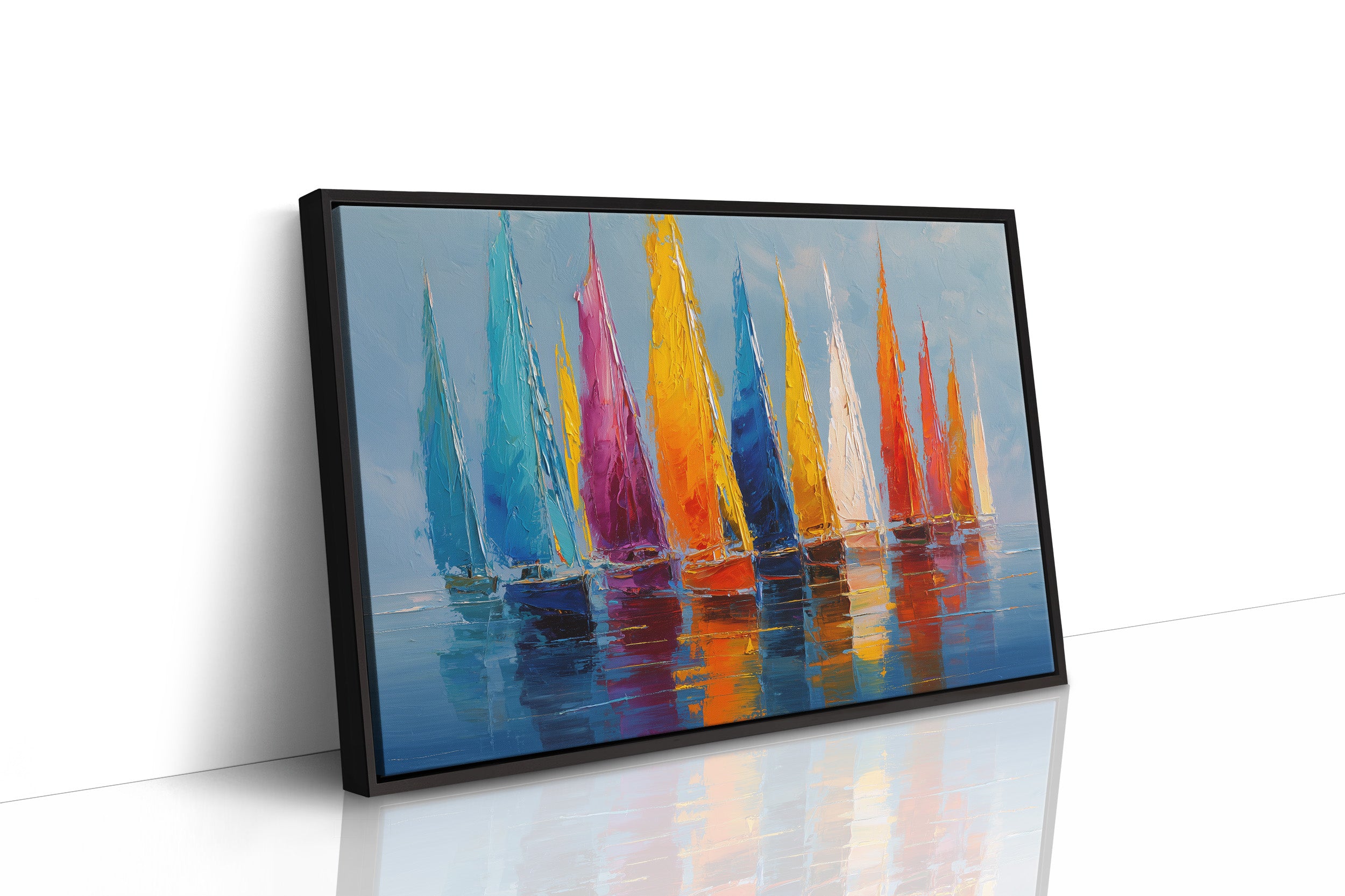 Vibrant Fleet Dances On Blue