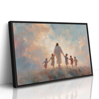 Children Walk Into Golden Light