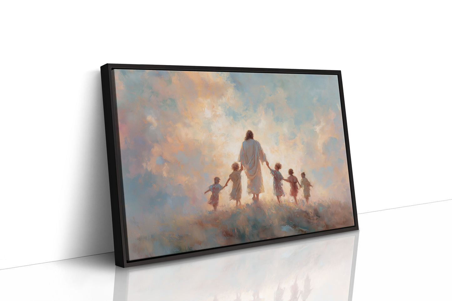 Children Walk Into Golden Light