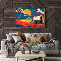 Prairie Wagons Chase Mountain Sunsets