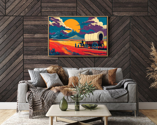 Prairie Wagons Chase Mountain Sunsets