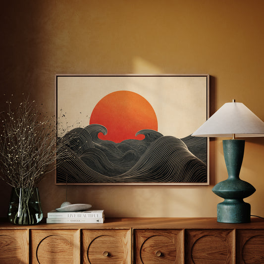 When Waves Embrace the Setting Sun