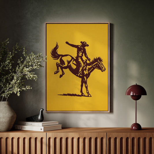 Vintage Rodeo Cowboy Silhouette Print