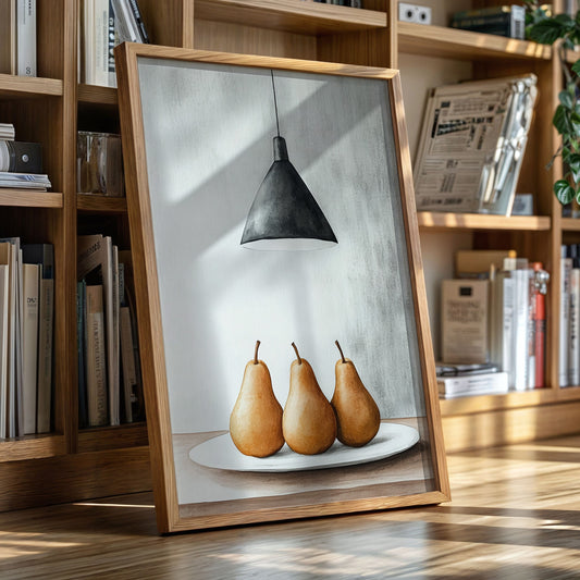 Three Pears Under Industrial Light