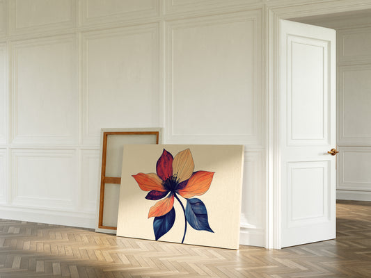 Coral Petals Meet Midnight Blue
