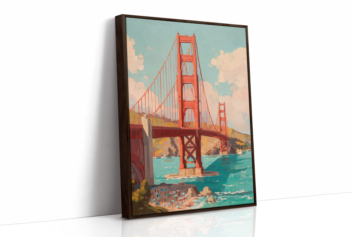 Vermillion Spans Between Coastal Skies