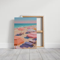 Pastel Parasols Dot Golden Shores